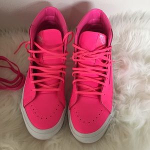 Pink neon vans women’s size 9 , men’s size 7.5